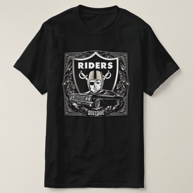 T-shirt westside 1990 raiders lowrider impala riders  (Design devant)