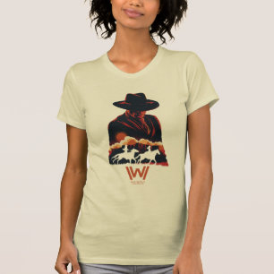 T-shirt Westworld   Homme en Silhouette du désert noir