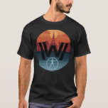 T-shirt Westworld | Logo de l'église Escalante<br><div class="desc">Découvrez le logo de Westworld avec l'église blanche et la ville d'Escalante ci-dessus et l'Android vitruvien ci-dessous.</div>