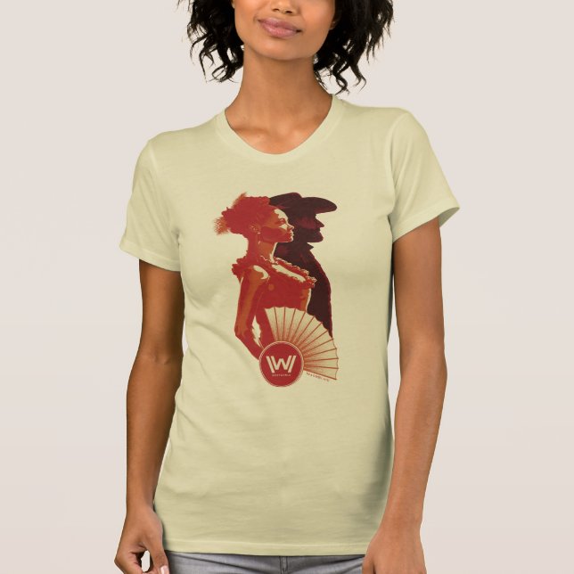 T-shirt Westworld | Portrait du crayon maeve et hector (Devant)