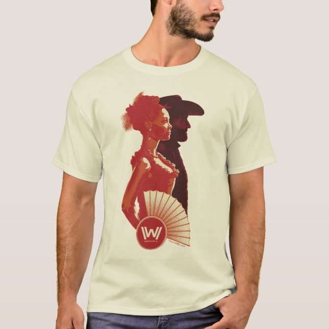 T-shirt Westworld | Portrait du crayon maeve et hector (Devant)
