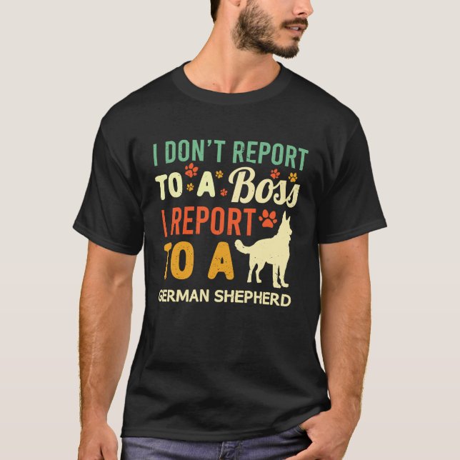 T-shirt WFH German Shepherd Boss Coworker Work From Home D (Devant)
