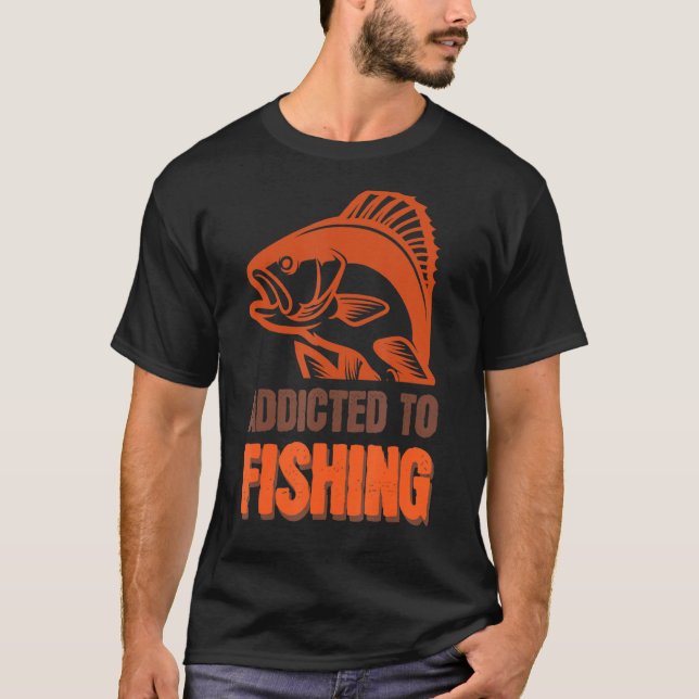 T-shirt Wh Vwol Addicité À La Pêche (Devant)
