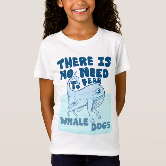 T-Shirt Whale Dog funny creature (Devant)