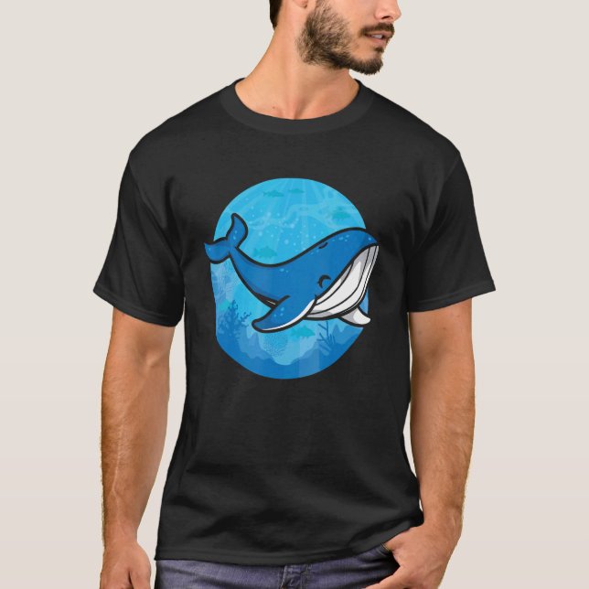T-shirt Whale Ocean Biologist Zookeeper Cute Blue Whale Se (Devant)