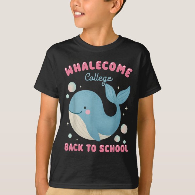 T-shirt Whalecome Drôle Retour À L'École College Ocean Tea (Devant)