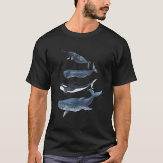 T-shirt Whales Species Watercolor Whales