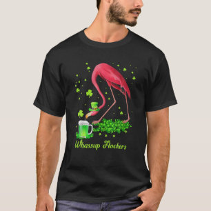 T-shirt Whassue Flockers Lucky Irish Flamant rose