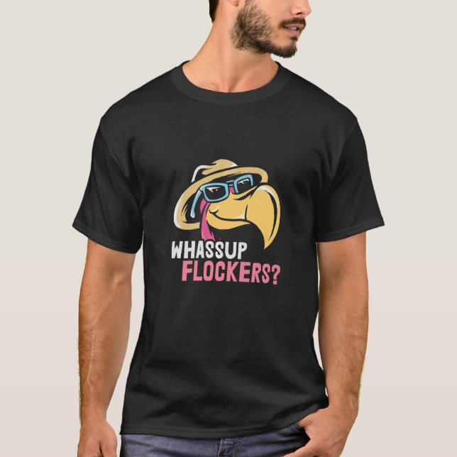 T-shirt Whassup Flockers Flamant rose What's Up (Devant)