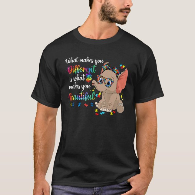 T-shirt What Makes You Different Autism Awareness Kids Ele (Devant)