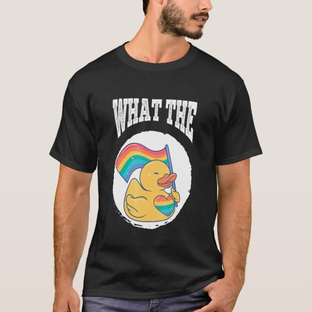 T-shirt What The Duck Duck Unicorn LGBTQ Rubber Duck Erpel (Devant)