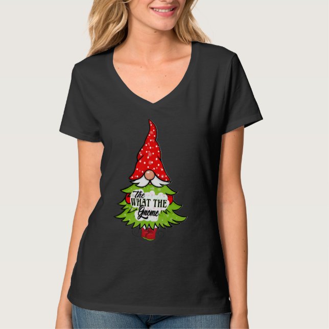 T-shirt What The Gnome Buffalo Plaid Matching Christmas Pa (Devant)