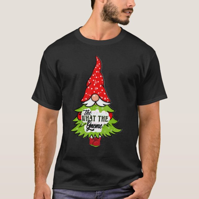T-shirt What The Gnome Buffalo Plaid Matching Christmas Pa (Devant)
