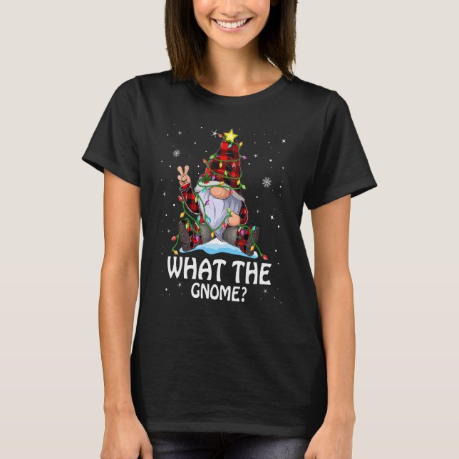 T-shirt What The Gnome Buffalo Plaid Matching Christmas Tr (Devant)