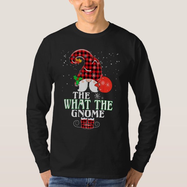 T-shirt What The Gnome Buffalo Plaid Matching Family Chris (Devant)