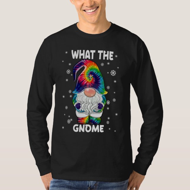 T-shirt What The Gnome Merry Christmas Tie Dye Pajamas 1 (Devant)