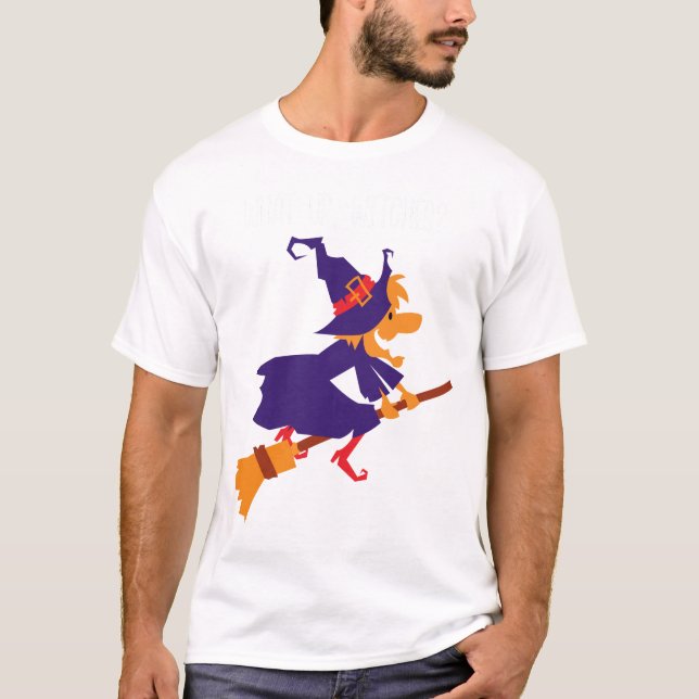 T-shirt What Up Witches Moderne Art Blanc tendance (Devant)