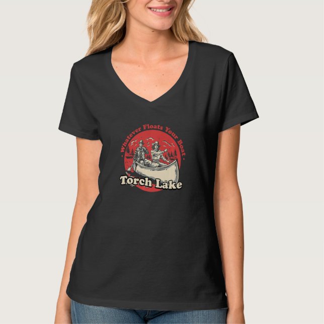 T-shirt Whatever Floats Your Boat Torch Lake Sayings Michi (Devant)