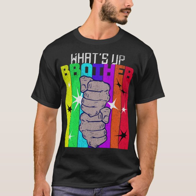 T-shirt What'S Up Brother Streamer (Devant)