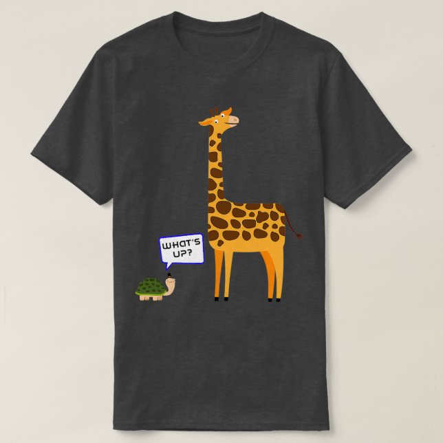 T-shirt Whats Up Funny Turtle Giraffe (Design devant)