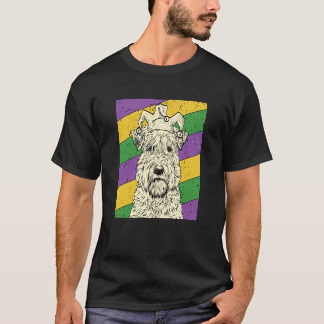 T-shirt Wheaten Terrier Jester Mardi Gras Dog Mom or Dad (Devant)