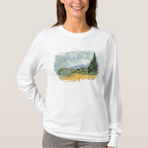 T-shirt Wheatfield de Vincent van Gogh avec des cyprès,