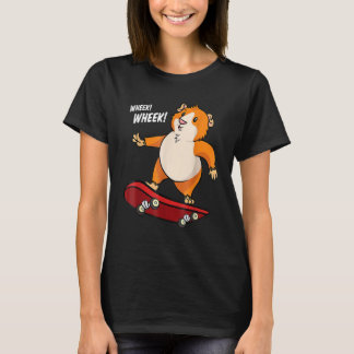 T-shirt Wheek Wheek Guinea Pig Skateboard Skateboarder