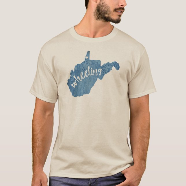 T-shirt Wheeling Virginie-Occidentale Grain de Bois (Devant)