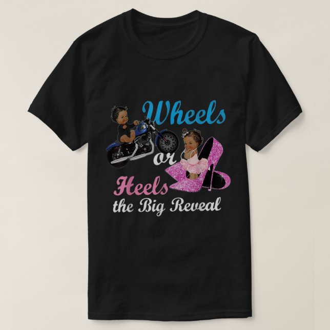 T-shirt Wheels or Heels The Big Reveal Team Boys Girl Gend (Design devant)