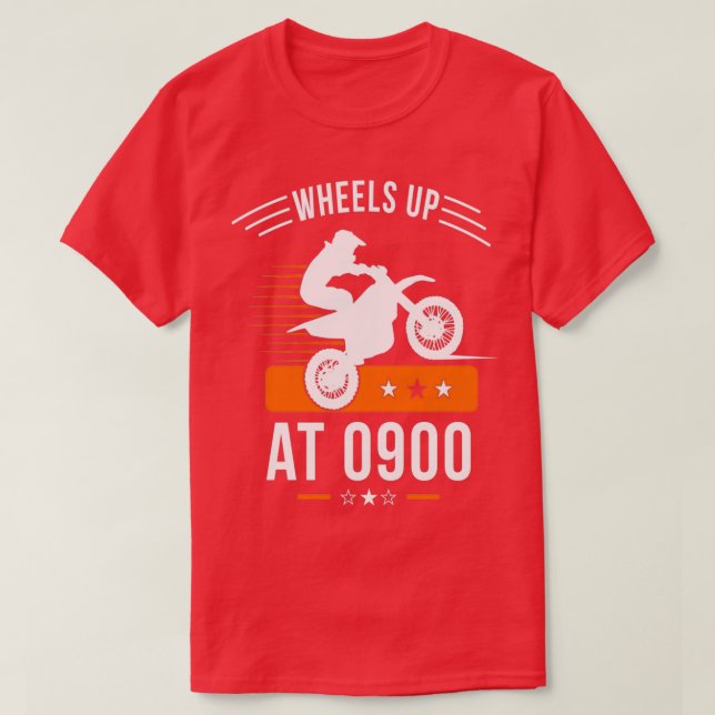 T-shirt Wheels up at 0900 KTM Orange  (Design devant)