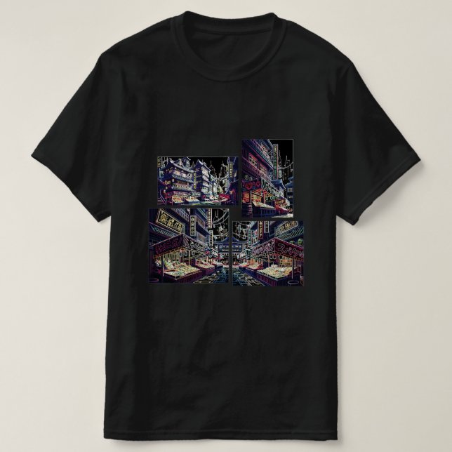 T-Shirt Where Tradition Meets Neons Twilight (Design devant)