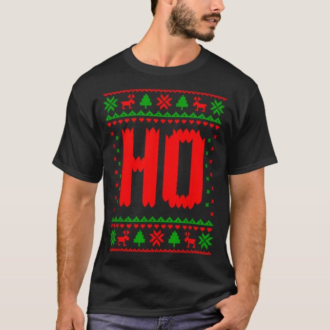 T-shirt Where's My Ho At_ Ho Merry Christmas Holiday Coupl (Devant)