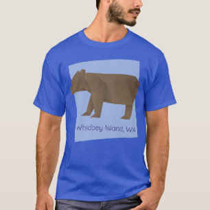 T-shirt Whidbey Island Origami Brown Ours Geomètre Abstrai