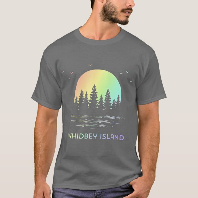 T-shirt Whidbey Island Washington Sunset Design Nature (Devant)