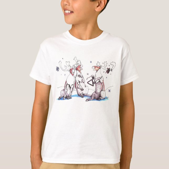 T-shirt Whimsical Alaska Wildlife Christmas (Devant)