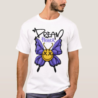 T-shirt Whimsical Butterfly With Smile Streetwear
