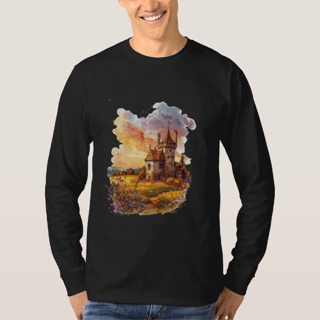 T-shirt Whimsical Castle Fairytale Art Imaginaire (Devant)