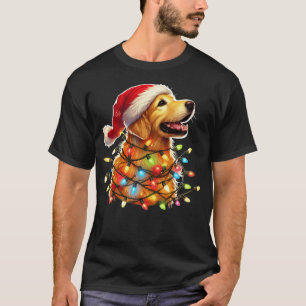 T-shirt Whimsical Christmas Chien Festif Golden Retriever 