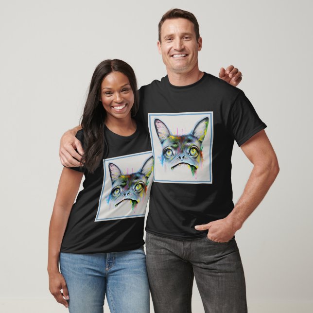 T-shirt "Whimsical Dog Portrait with Artistic Splashes" (Unisexe)