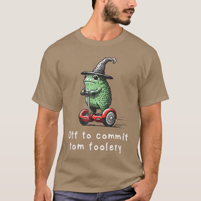 T-shirt Whimsical Frog Wizard Off to Commitom Foolery Frog (Devant)