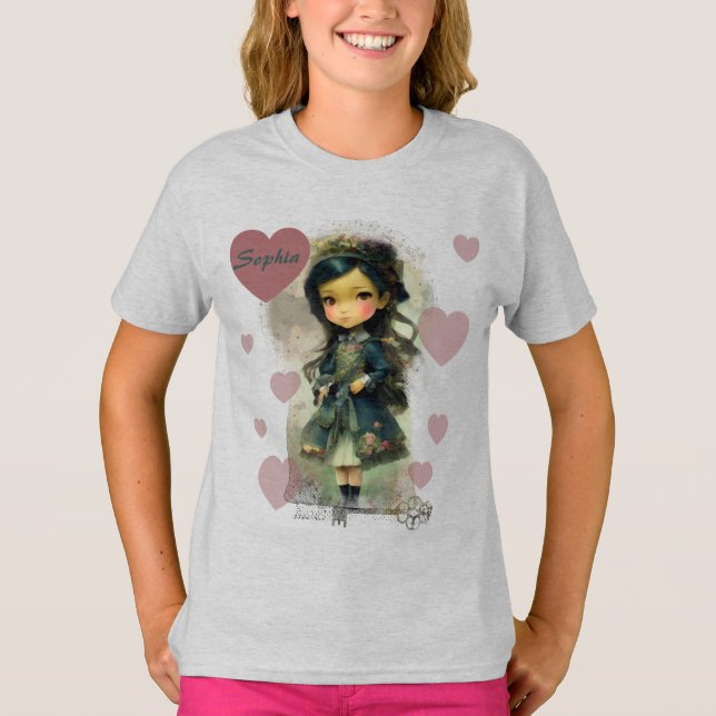 T-shirt Whimsical Kawaii Fairy Tale Girl (Devant)