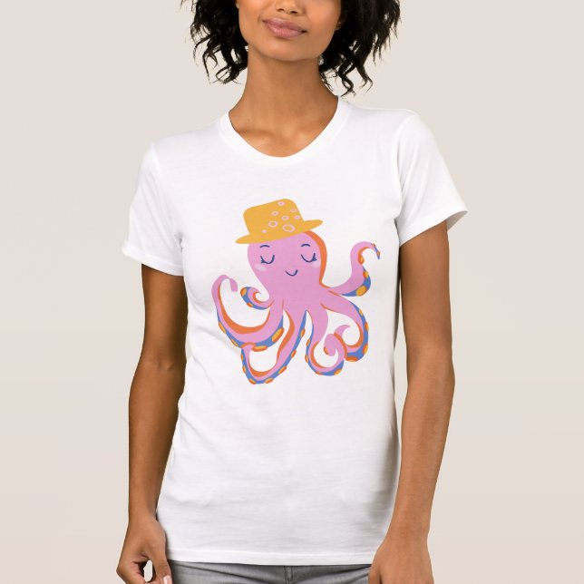 T-shirt Whimsical Kawaii Style de dessin dansant Octopus A (Devant)