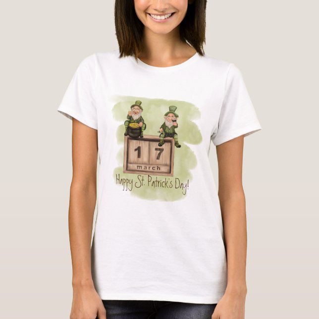 T-shirt Whimsical Leprechauns St. Patrick's Day (Devant)