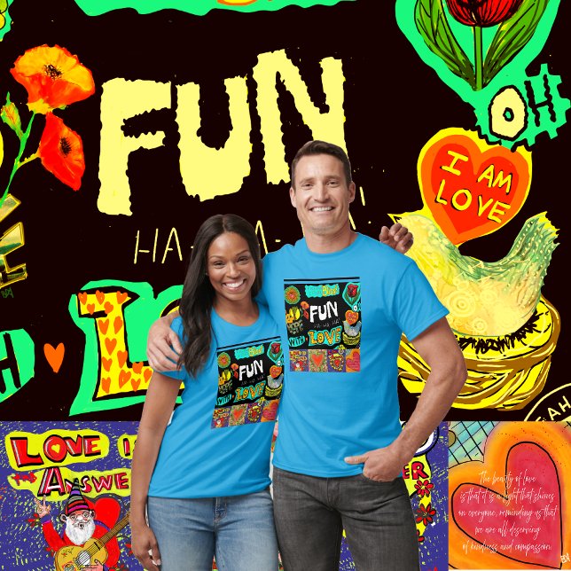 T-shirt Whimsical Love & Joy, Colorful Celebration (Créateur téléchargé)