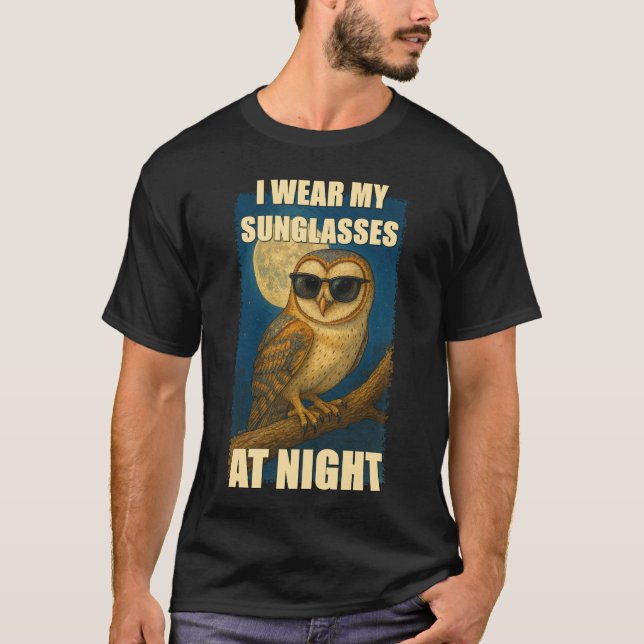 T-shirt Whimsical Owl in Sunglasses - ELGIS (Devant)