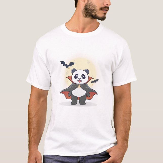 T-shirt Whimsical Panda Wizard with Magic Hat (Devant)