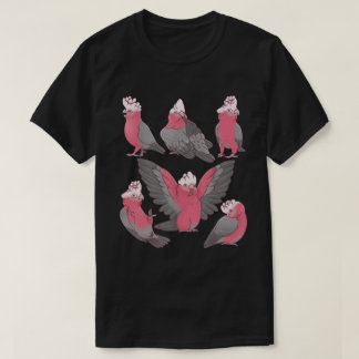 T-shirt Whimsical Pink Galah Cockatoo Bird Pattern