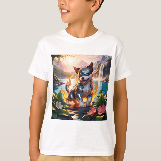 T-shirt Whimsical Puppy Watercolor (Devant)