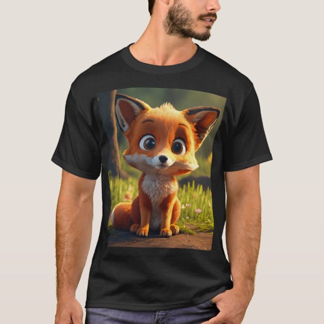 T-Shirt Whimsical Red Fox - Playical Meadow Chase (Devant)