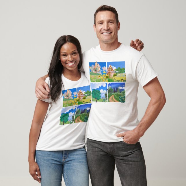T-shirt Whimsical Summer Countryside (Unisexe)